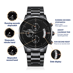 To My Firefighter Husband Need You Here With Us (Charcoal Black) – Men's Watch